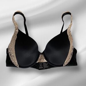 Soma Black with Tan Lace Underwire‎ Bra Size 34D